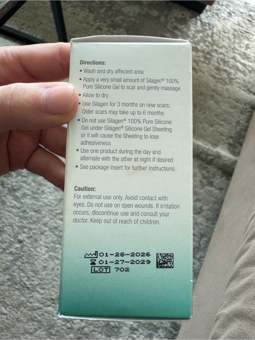 100% Pure Silicone Gel for Scars — Teal/Green - Picture 5 of 7